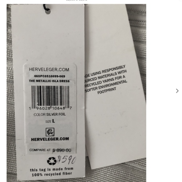 The Metallic Isla Strapless Body-Con Bandage Minidress Herve Leger - Picture 9 of 12